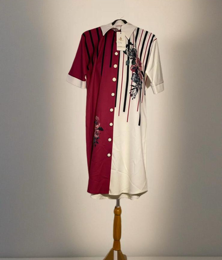 Robe Chemise Rouge et Blanc